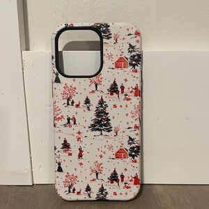 Festive Holiday Phone Case - Red and Black
